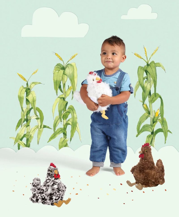 Maskotka dla dziecka czarno-biały kurczak Menley Manhattan Toy 155370