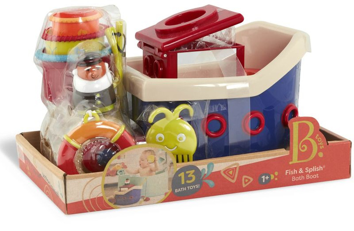 Zestaw zabawek do kąpieli statek rybacki Fish & Splish B.Toys BX2204Z zabawy w łazience na plaży