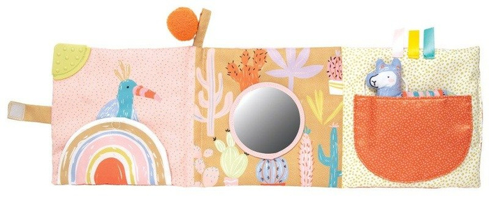 Miękka książeczka dla niemowlaka Lama 218430-Manhattan Toy, zabawki dla najmłodszych