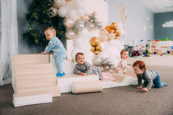 Klocki piankowe IGLU Soft Play Explorer beżowo biały SET_28_05 domowy plac zabaw