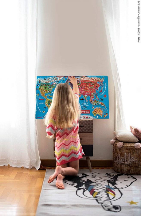 Magnetyczna mapa świata z magnesami w angielskiej wersji, JND05504-Janod, zabawki edukacyjne