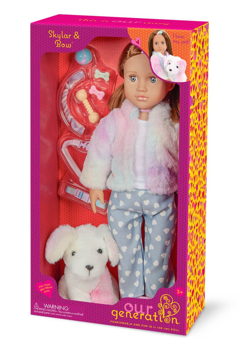 Lalka Skylar 46cm i maskotka piesek z akcesoriami Our Generation BD31538Z