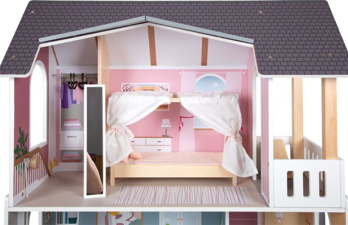 Domek dla lalek z wyposażeniem 3 piętrowa Dream Villa XL winda i balkon Small Foot 12730