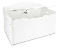 Drewniana skrzynia na zabawki i ławka XL White 2w1