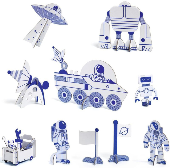 Rakieta kosmiczna 3D zestaw kreatywny zrób to sam Djeco DJ08009