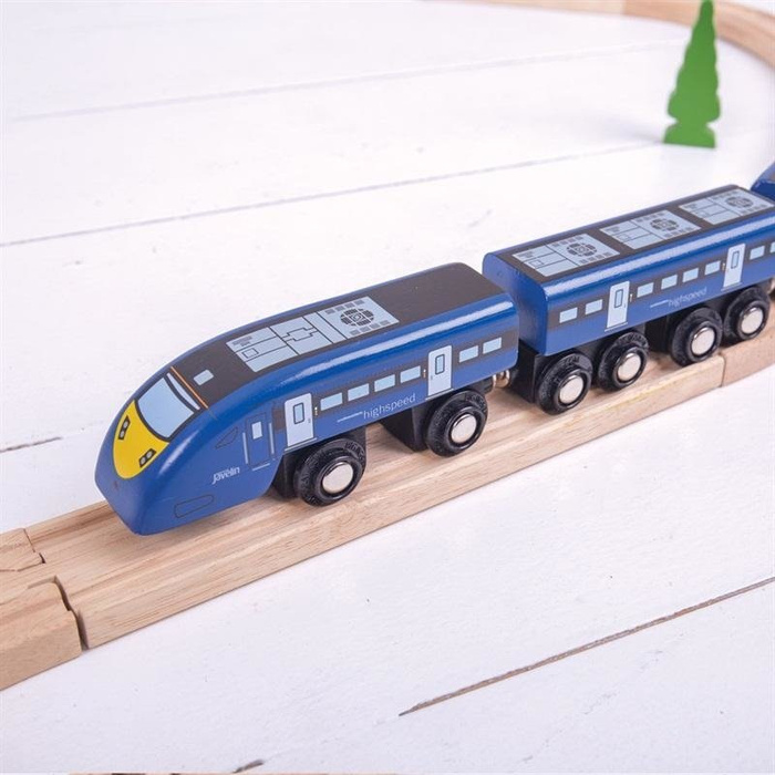 Pociąg drewniany Pędząca jedynka BJT475-Bigjigs Rail, kolejki dla dzieci