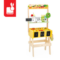 Duży sklep warzywniak z drewna i komplet akcesoriów 50 el. Farma J03322 Janod