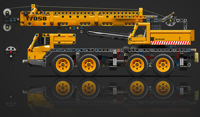 Klocki konstrukcyjne Mould King 17058 Zestaw do budowy modelu dźwigu mobilnego 997 elementów