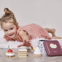 Zestaw drewnianych ciastek w metalowej puszce Twist Janod J06627