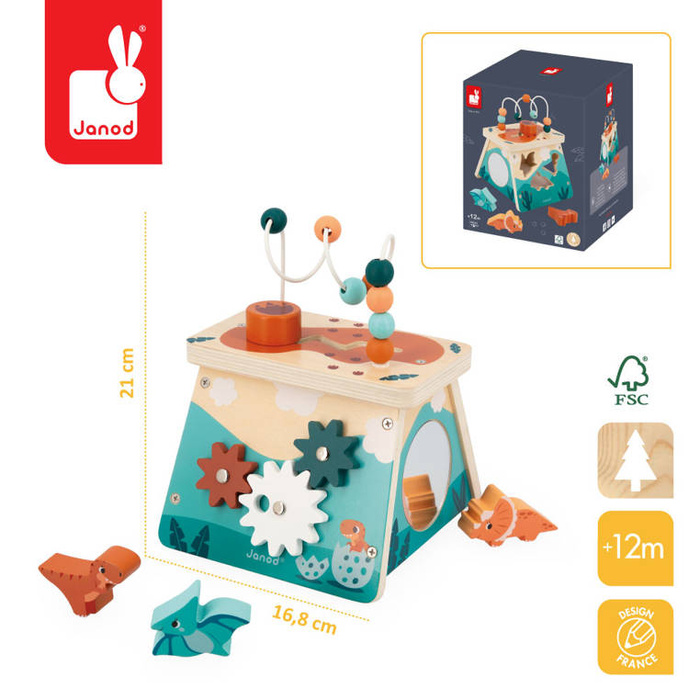 Wielofunkcyjny wulkan kostka edukacyjna Dinozaury Janod J05827