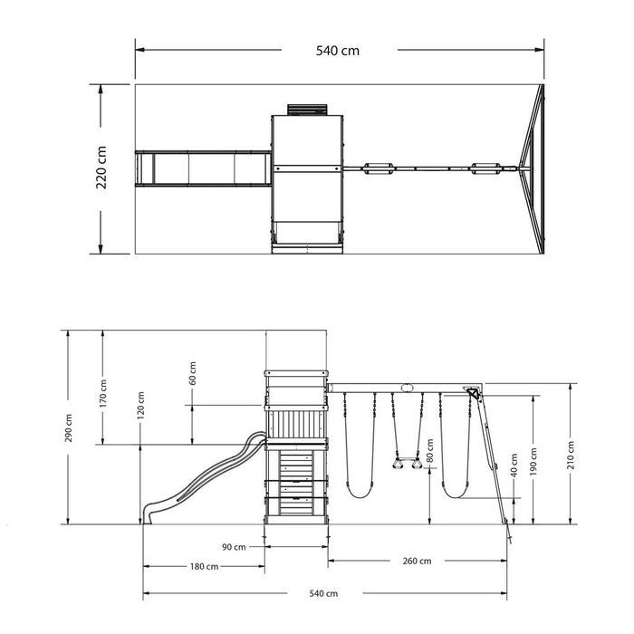 Drewniany Plac zabaw 6w1 Backyard Discovery Belmont B2001039 z huśtawkami ścianką wspinaczkową i zjeżdżalnią dla dzieci