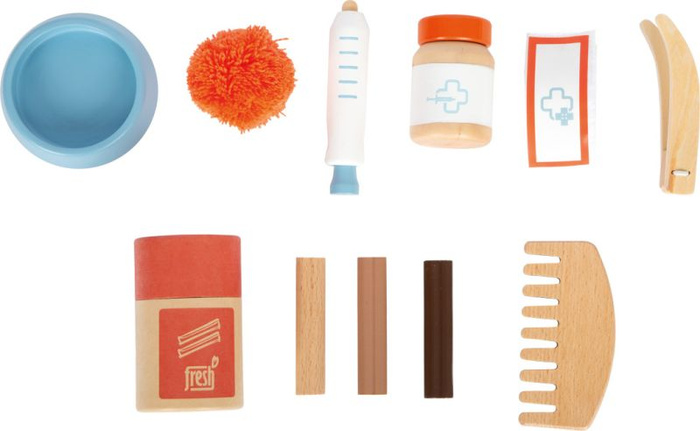 Kot z torbą i zestawem do pielęgnacji Small Foot 12601 maskotki dla dzieci