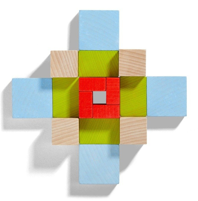 Drewniana układanka i klocki dla dzieci Cztery na cztery 3D HB305455-Haba, gry zręcznościowe