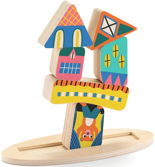 Drewniany balansujący domek Djeco DJ06438 gra zręcznościowa dla dzieci