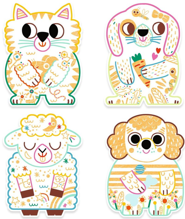 Zestaw magiczne kolorowanki Zwierzęta domowe Djeco DJ00061