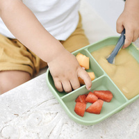 Silikonowy trójdzielny talerz z przyssawką Sage green Beaba 913549