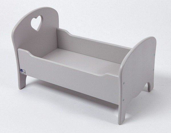 Drewniane łóżeczko dla lalek. Serduszko - akcesoria dla lalek