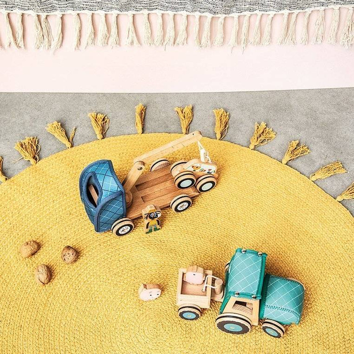 Drewniana pomoc drogowa z ruchomym hakiem i autkiem Osiołek Ignace 83232-Lilliputiens