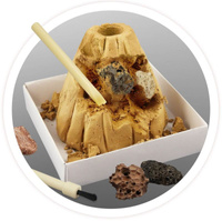 Mini wulkan erupcja i odkopywanie Buki 2225 mały archeolog