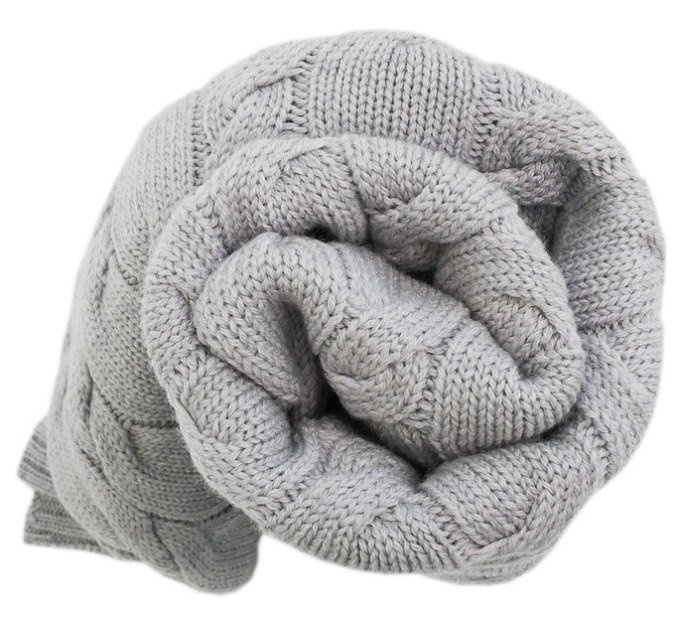 Kocyk z wełny Merino szary LL6647-Lullalove, wyprawka dla niemowlaka