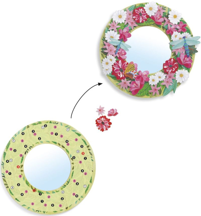 Zestaw artystyczny dekoracja lusterek Kwiaty Djeco DJ07908