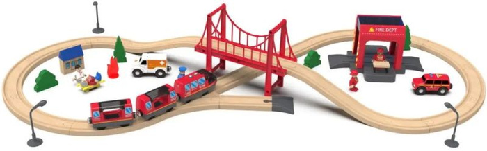 Drewniana kolejka ósemka Straż pożarna