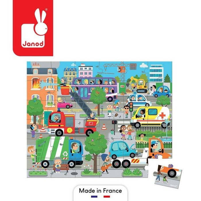 Puzzle w walizce Miasto 36 elementów Janod J02644