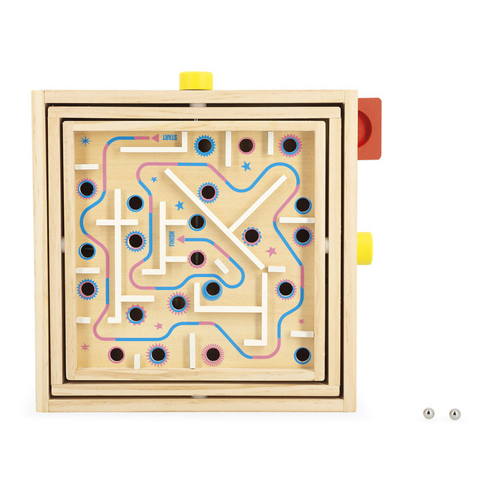 Gra zręcznościowa Labirynt Ball Maze Applepop Janod J03371 drewniane zabawki dla dzieci