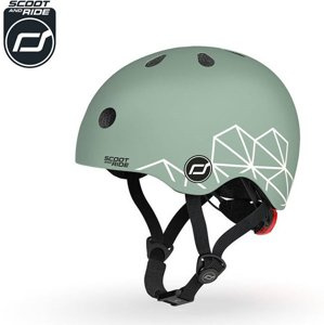 SCOOTANDRIDE Kask XXS-S dla dzieci 1-5 lat Green Lines lampka LED 96562