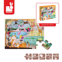 Puzzle sensoryczne 20 elementów Wycieczka do zoo Janod J02774