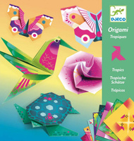 Origami dla dzieci Tropiki-neonowe DJ08754-Djeco, zabawki kreatywne