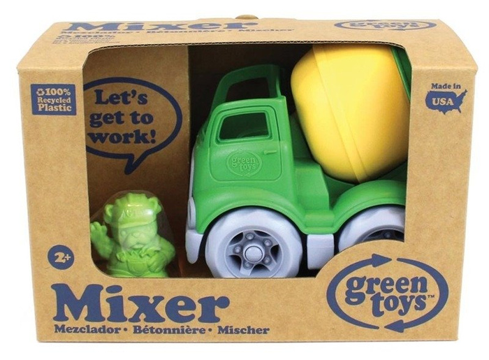 Żółta betoniarka z zieloną gruszką, GTCMXG1263-Green Toys, samochody dla dzieci