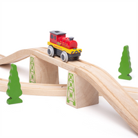 Lokomotywa z napędem Might Red Loco BJT309-Bigjigs Rail, kolejki z napędem
