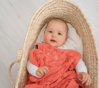 Kocyk ażurowy Boho koral LL5787-Lullalove, kocyki dla dzieci