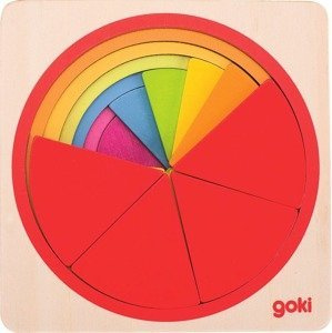 Drewniane puzzle warstwowe Okrągła mozaika 57737-Goki-układanki dla dzieci