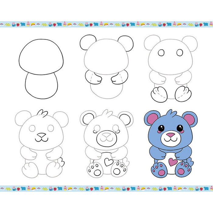 Zestaw kreatywny Rysowanie krok po kroku z brokatowymi markerami 20 rysunków i kolorowanek Janod J09157