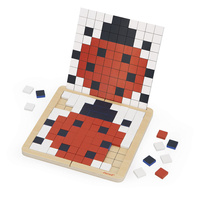 Drewniana układanka mozaika piksele symetria i kodowanie 4w1 Janod J05093