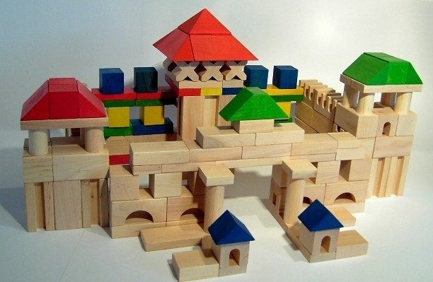 Klocki drewniane o dużych rozmiarach z literkami dla dzieci, XL, 205 el., zabawki konstrukcyjne