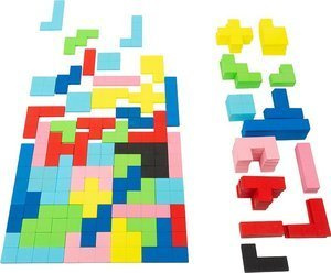 Klocki drewniane zestaw Tetris 114 elementów 11403-Small Foot, układanki dla dzieci