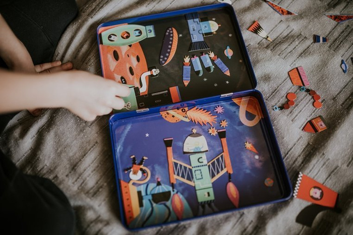 Kreatywna układanka magnetyczna Rakiety kosmiczne MP63823-Mudpuppy, zestawy kreatywne