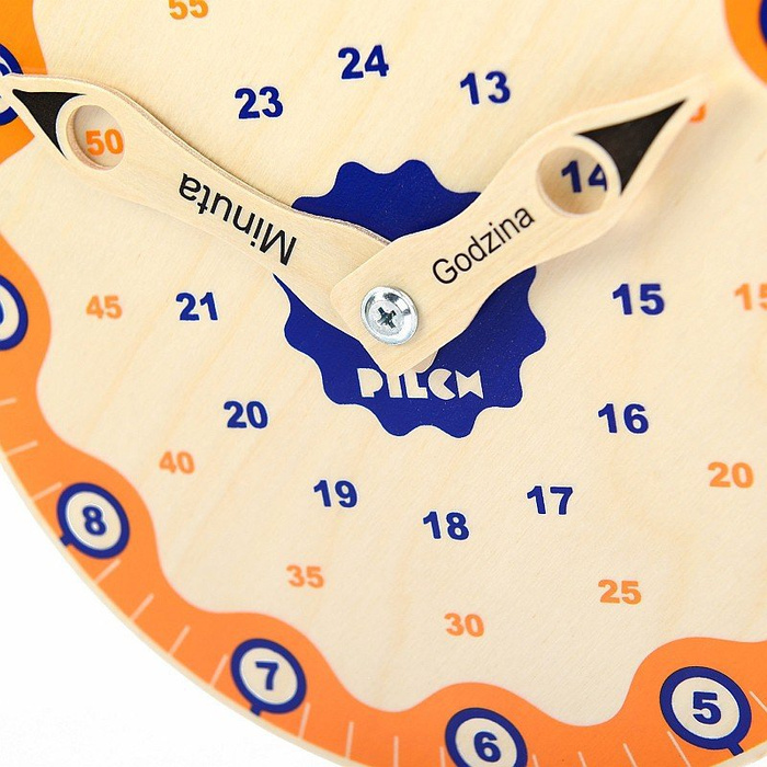 Zegar do nauki, minuty i godziny, 110033-Pilch, zabawki edukacyjne