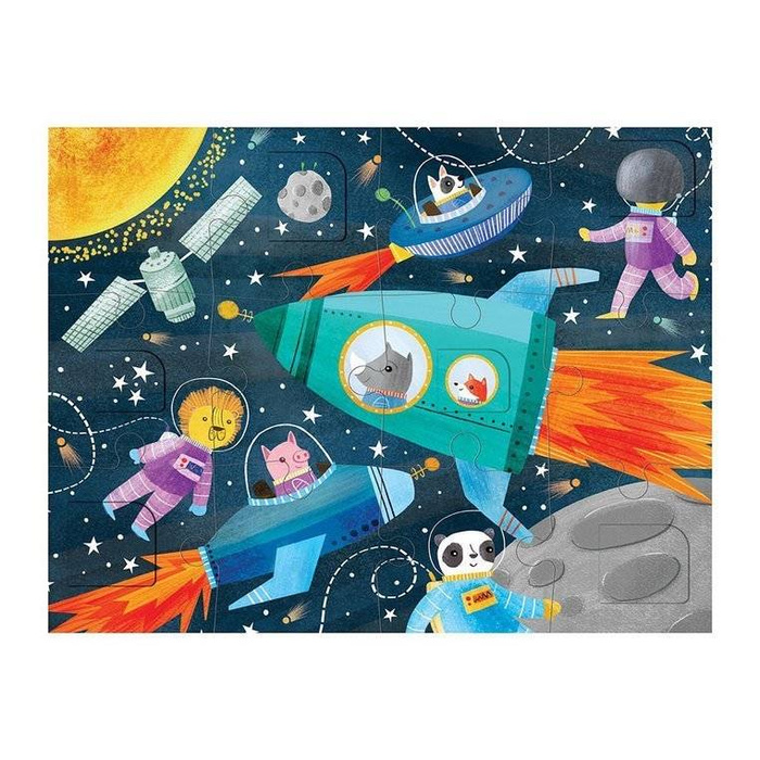 Tekturowe puzzle z okienkami Kosmos 12 el MP65759-Mudpuppy, puzzle dla dzieci