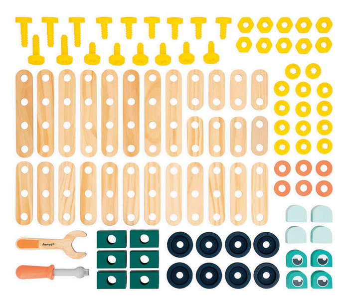 Zestaw konstruktora 100 elementów z drewna Brico'kids J06454 Janod