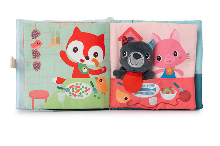 Książeczka aktywizująca z miniprzytulanką Smacznego! Wilk Louis Lilliputiens 83535