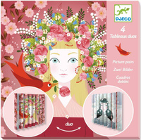 Papierowy zestaw artystyczny plisy Piękne królowe DJ09446-Djeco, zabawki kreatywne dla dziewczynek