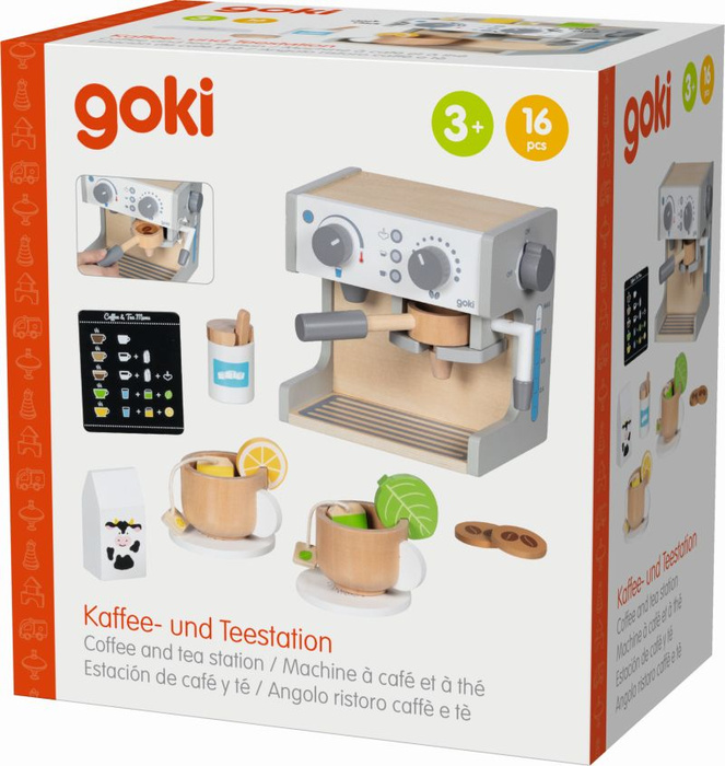 Drewniany ekspres do kawy i herbaty Goki 51460 akcesoria do kuchni dla dzieci