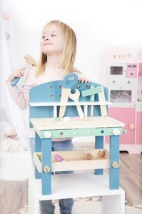 Drewniany warsztat z narzędziami dla dzieci Compact Nord Skandynawia 11376-Small Foot Design, zestaw majsterkowicza