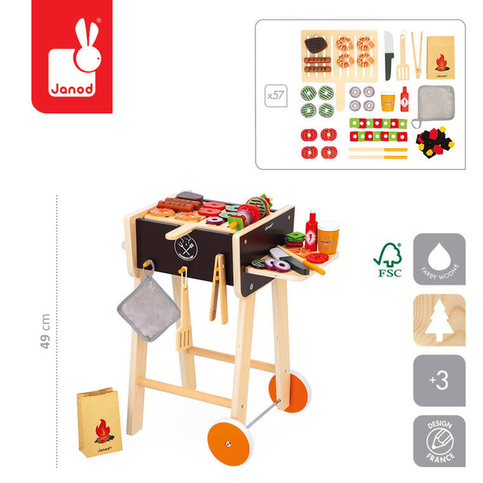 Duży drewniany grill z akcesoriami J06619 Janod