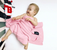 Duży koc bambusowy Candy pink różowy LL3035-Lullalove, kocyki dla dzieci