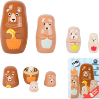 Misiowa Rodzinka drewniana matrioszka 10621-Small Foot, układanka dla dzieci